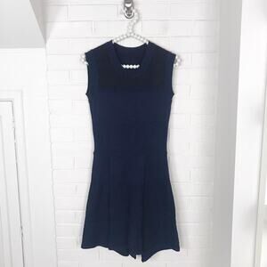 BCBG Silk Cotton Navy Knit Dress